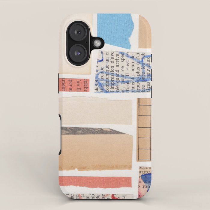 Abstract Mixed Media Collage #3 iPhone Case Gallery Image 1