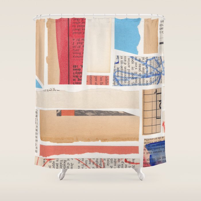 Abstract Mixed Media Collage #3 Shower Curtain Gallery Image 1