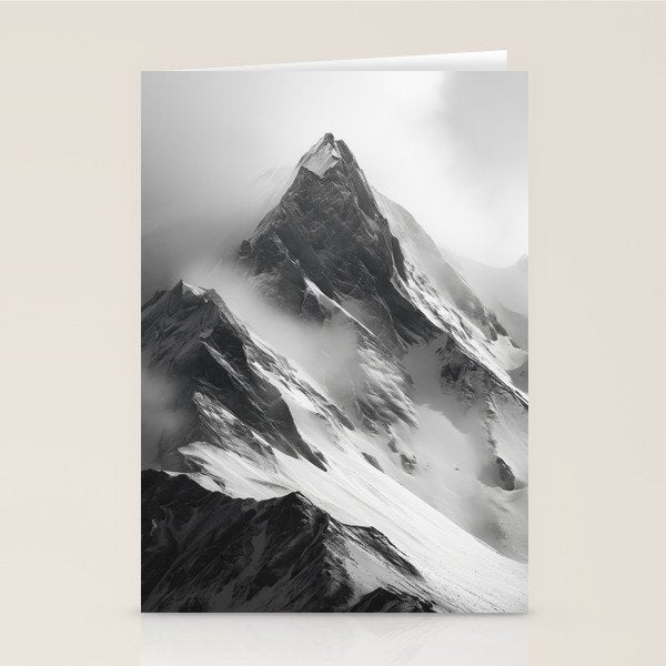 Alpine Silence - Minimalist Snowy Peak Wall Art Stationery Card Gallery Image 1