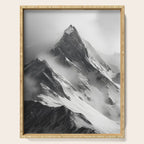 Alpine Silence - Minimalist Snowy Peak Wall Art Serving Tray Gallery Image 1