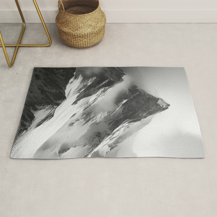 Alpine Silence - Minimalist Snowy Peak Wall Art Rug Gallery Image 1