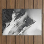 Alpine Silence - Minimalist Snowy Peak Wall Art Outdoor Rug Gallery Image 1