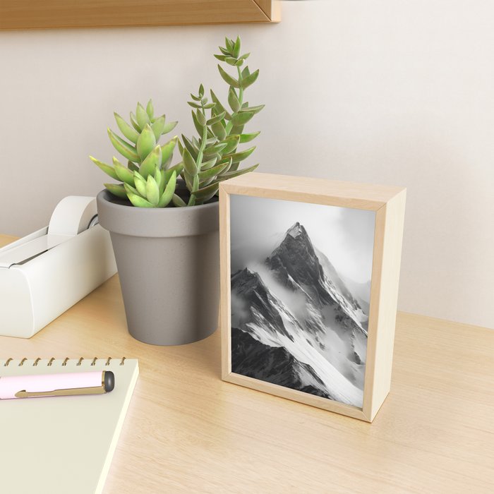 Alpine Silence - Minimalist Snowy Peak Wall Art Mini Art Print Gallery Image 2