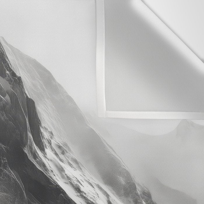 Alpine Silence - Minimalist Snowy Peak Wall Art Wall Tapestry Gallery Image 3