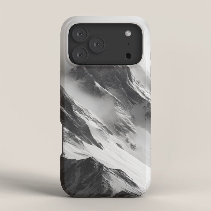 Alpine Silence - Minimalist Snowy Peak Wall Art iPhone Case Gallery Image 4