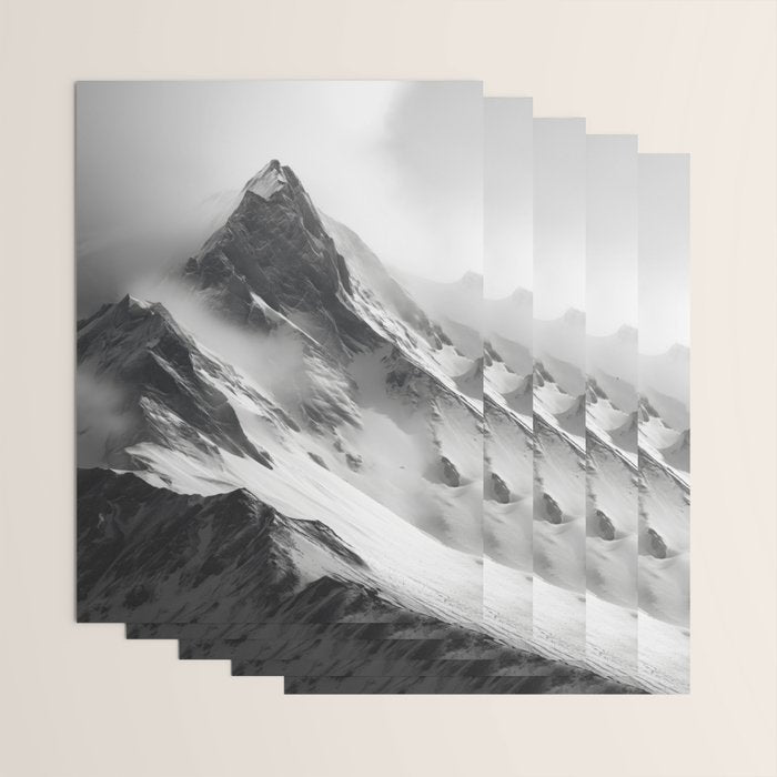 Alpine Silence - Minimalist Snowy Peak Wall Art Wrapping Paper Gallery Image 3