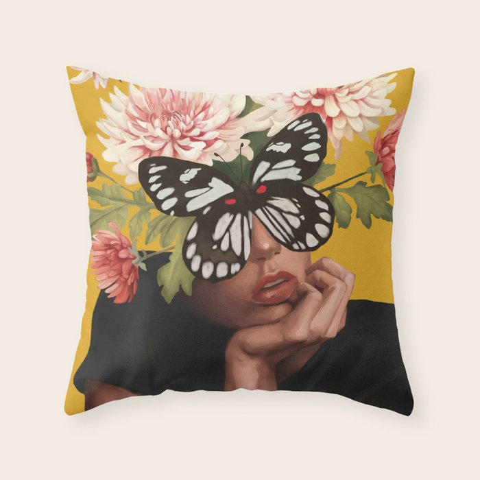 Obscured Beauty Throw Pillow Gallery Image 1