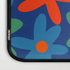 Daisy Time Colorful Retro Floral Pattern on Blue Laptop Sleeve Gallery Image 3