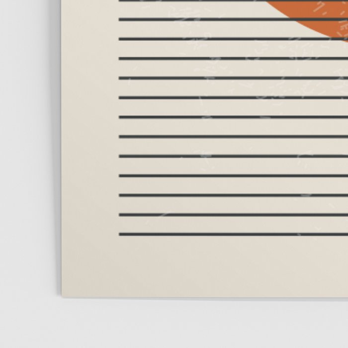 Red Sunset Circle Stripes Mid Century Modern Minimalist Rothko Inspired Colourfield Stripes Poster Gallery Image 3