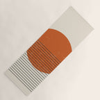 Red Sunset Circle Stripes Mid Century Modern Minimalist Rothko Inspired Colourfield Stripes Yoga Mat Gallery Image 1