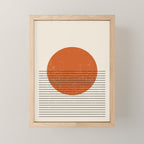 Red Sunset Circle Stripes Mid Century Modern Minimalist Rothko Inspired Colourfield Stripes Mini Art Print Gallery Image 1