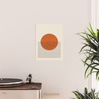 Red Sunset Circle Stripes Mid Century Modern Minimalist Rothko Inspired Colourfield Stripes Poster Gallery Image 2