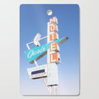 Route 66 Retro Motel Sign x Midcentury Modern Decor x Tulsa Oklahoma Photography Cutting Board Gallery Image 1