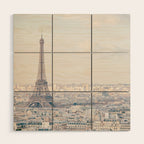 Paris Skyline, Eiffel Tower View, Travel Photography Wood Wall Art Gallery Image 1