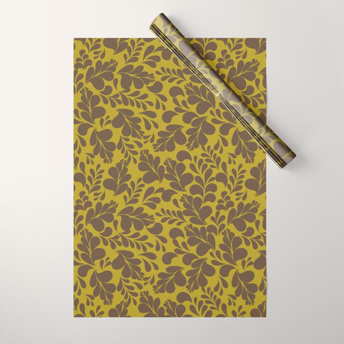 Vintage Floral Splash Pattern Wrapping Paper Gallery Image 1
