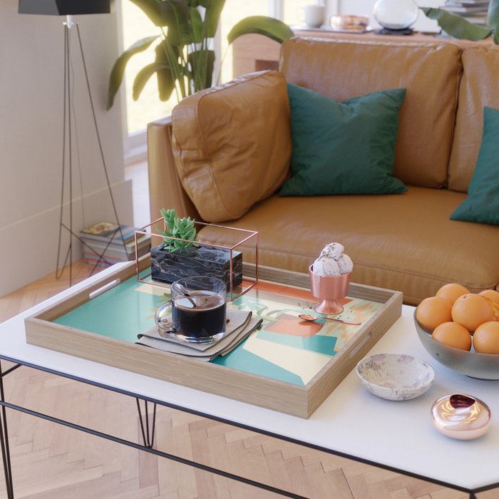 Mediterranean Balcony Orange Tree Serving Tray Gallery Image 2