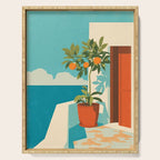 Mediterranean Balcony Orange Tree Serving Tray Gallery Image 1