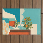 Mediterranean Balcony Orange Tree Outdoor Rug Gallery Image 1