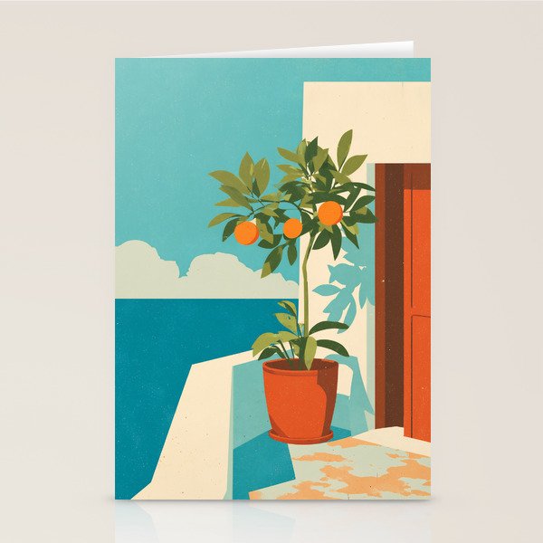 Mediterranean Balcony Orange Tree Stationery Card Gallery Image 2