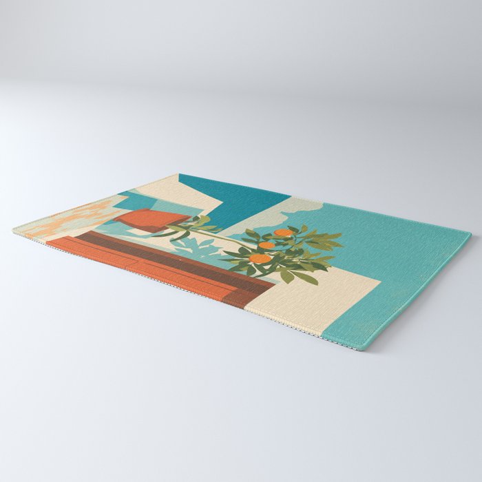 Mediterranean Balcony Orange Tree Rug Gallery Image 3