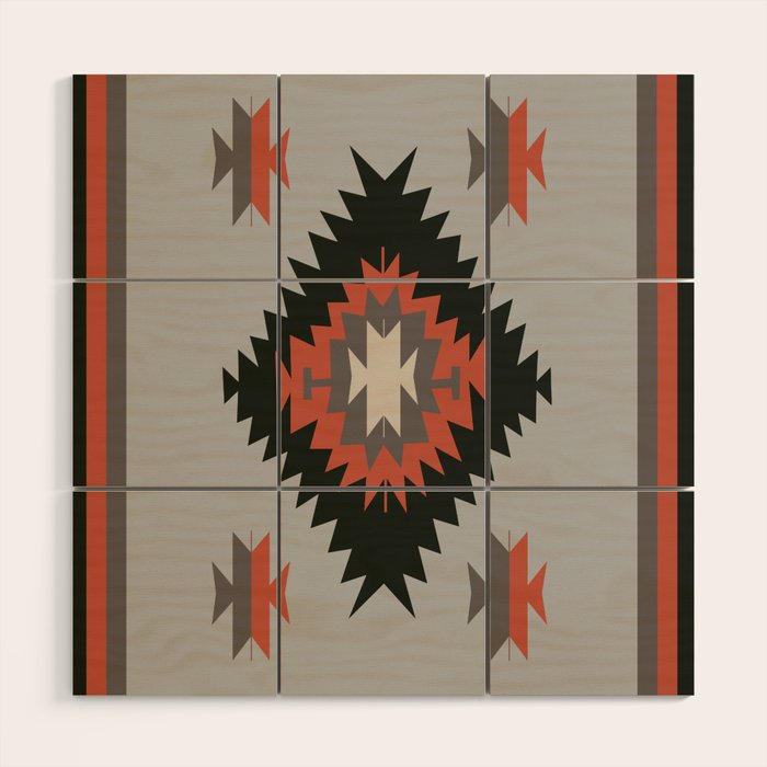 New Mexico Southwest Santa Fe Tribal Indian Pattern Wood Wall Art Gallery Image 1