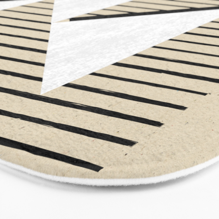 Triangle black and white Stripes Bath Mat Gallery Image 3