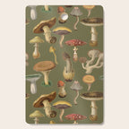 Forest Mushroom Goblincore Aesthetic Pattern - Lichen Green  Cutting Board Gallery Image 1