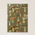 Forest Mushroom Goblincore Aesthetic Pattern - Lichen Green  Stationery Card Gallery Image 2