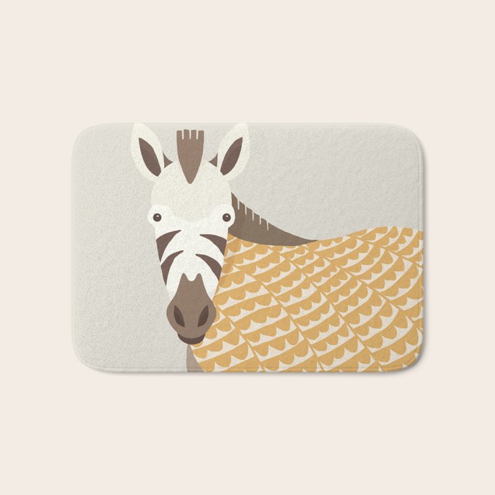 Whimsical Zebra Bath Mat Gallery Image 1