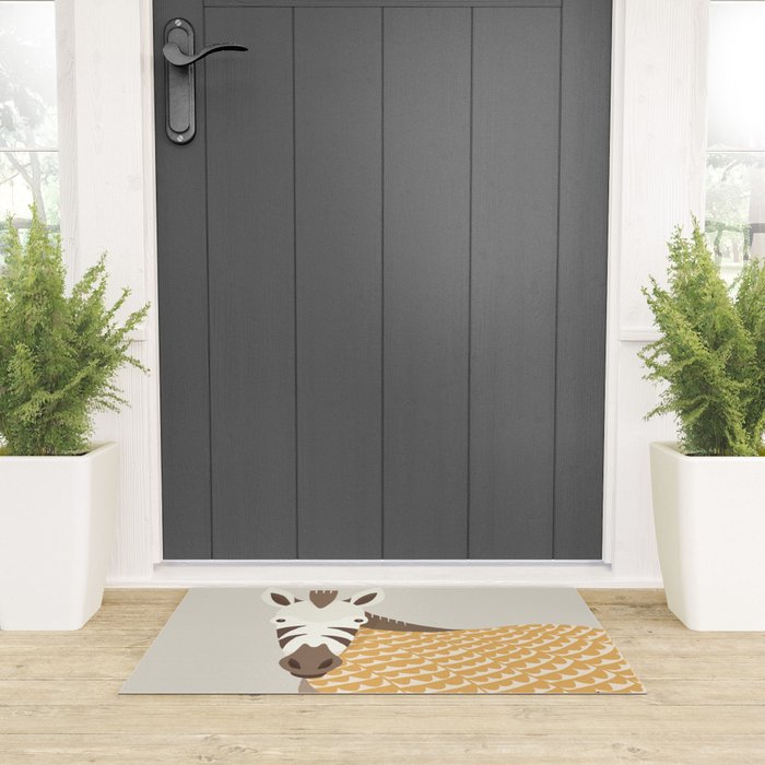 Whimsical Zebra Welcome Mat Gallery Image 3
