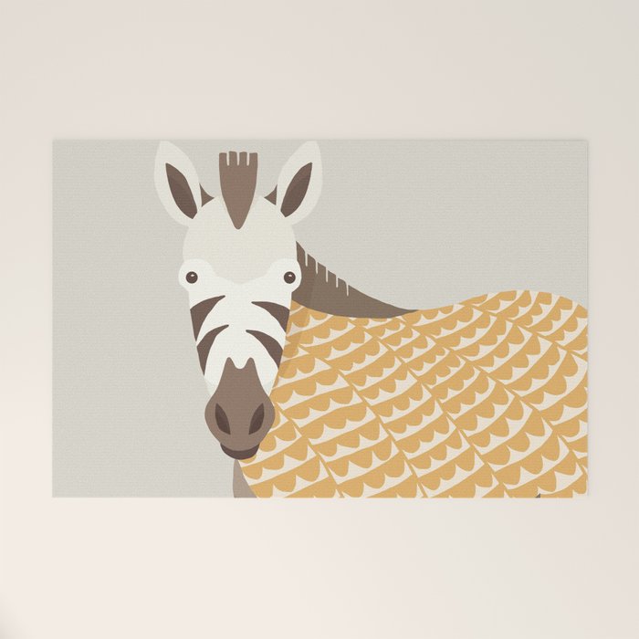 Whimsical Zebra Welcome Mat Gallery Image 1
