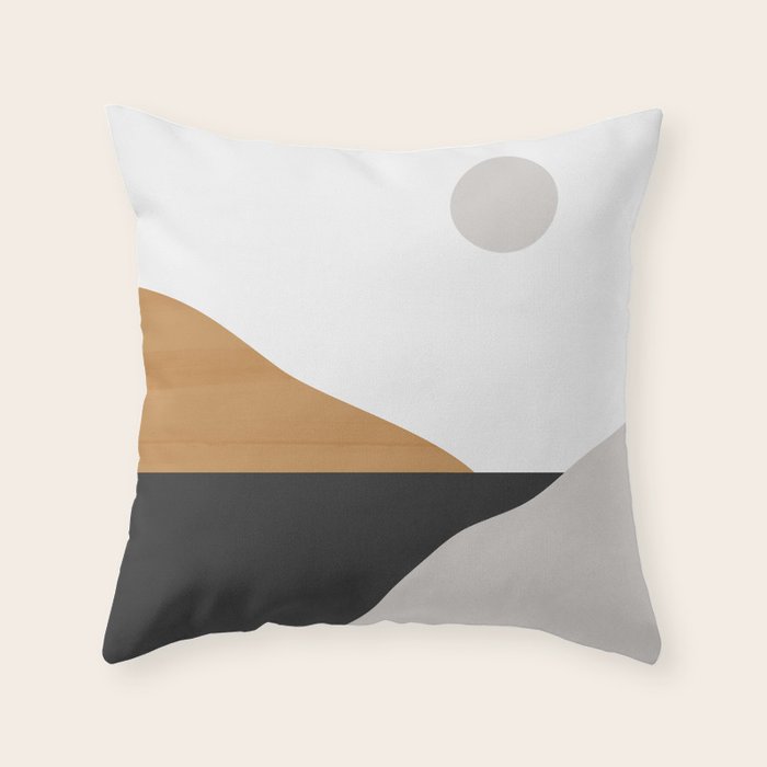 Minimal Art Landscape Throw Pillow Gallery Image 6