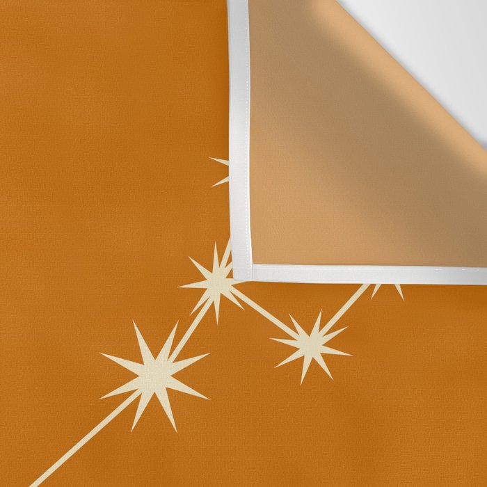 Pisces Zodiac Star Constellation Line Art Orange Wall Tapestry Gallery Image 3