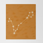 Pisces Zodiac Star Constellation Line Art Orange Throw Blanket Gallery Image 2