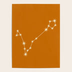 Pisces Zodiac Star Constellation Line Art Orange Poster Gallery Image 4