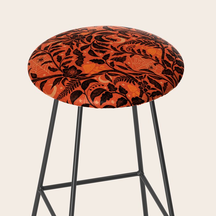 Mysterious Garden - black and orange Stool Gallery Image 2