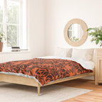 Mysterious Garden - black and orange Duvet Cover Gallery Image 2