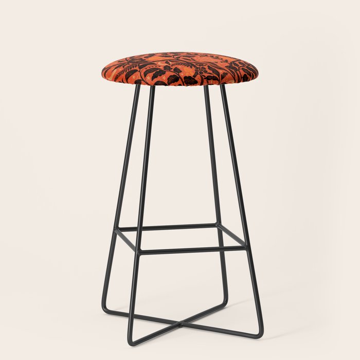 Mysterious Garden - black and orange Stool Gallery Image 1