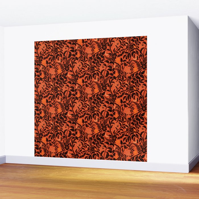 Mysterious Garden - black and orange Wall Mural Gallery Image 2