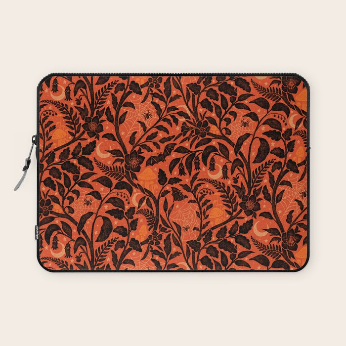 Mysterious Garden - black and orange Laptop Sleeve Gallery Image 1