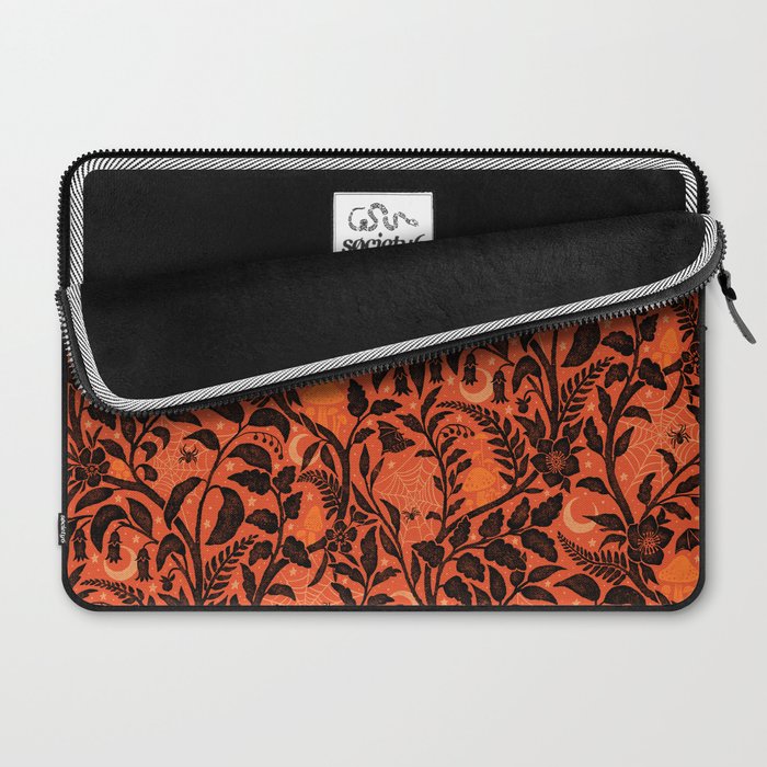 Mysterious Garden - black and orange Laptop Sleeve Gallery Image 2