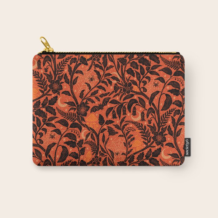 Mysterious Garden - black and orange Carry All Pouch Gallery Image 1