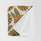 Floral Pattern / Turmeric Yellow & Green Throw Blanket Gallery Image 3