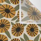 Floral Pattern / Turmeric Yellow & Green Wall Tapestry Gallery Image 3