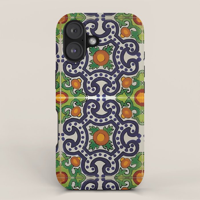 Oranges talavera tile abstract pattern modern decoration iPhone Case Gallery Image 1