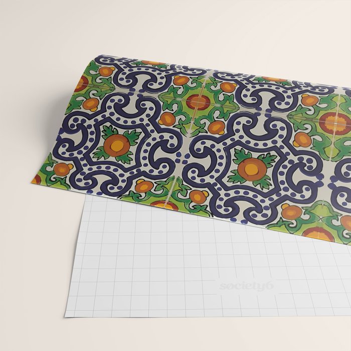 Oranges talavera tile abstract pattern modern decoration Wrapping Paper Gallery Image 2