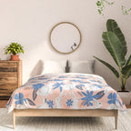 Bunnies & Blooms - Blue & Blush Palette Comforter Gallery Image 3