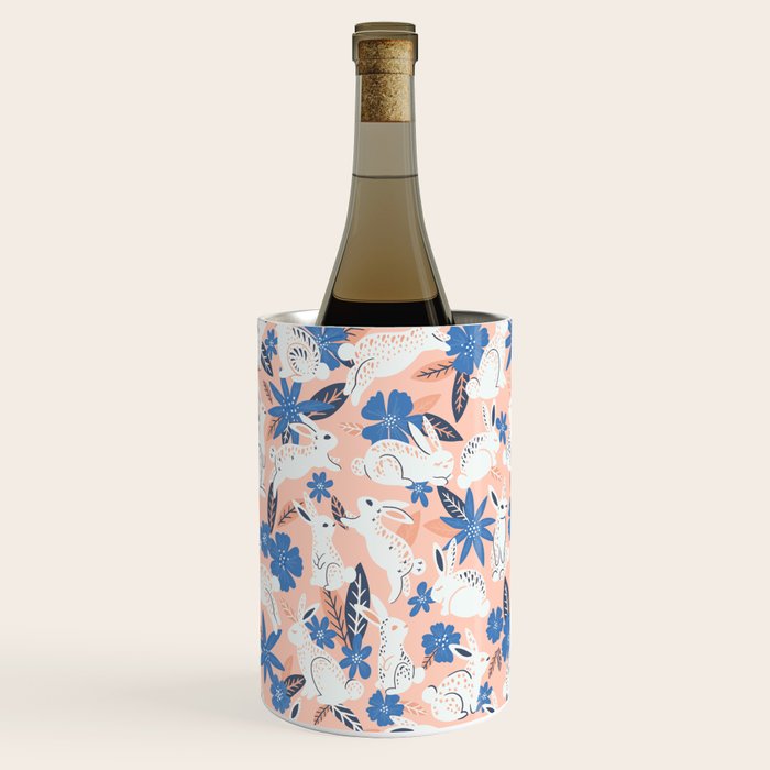 Bunnies & Blooms - Blue & Blush Palette Wine Chiller Gallery Image 2