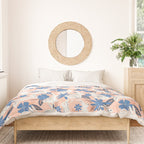Bunnies & Blooms - Blue & Blush Palette Duvet Cover Gallery Image 3