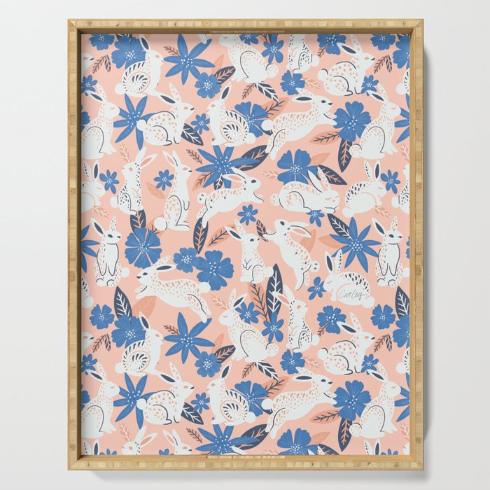 Bunnies & Blooms - Blue & Blush Palette Serving Tray Gallery Image 1